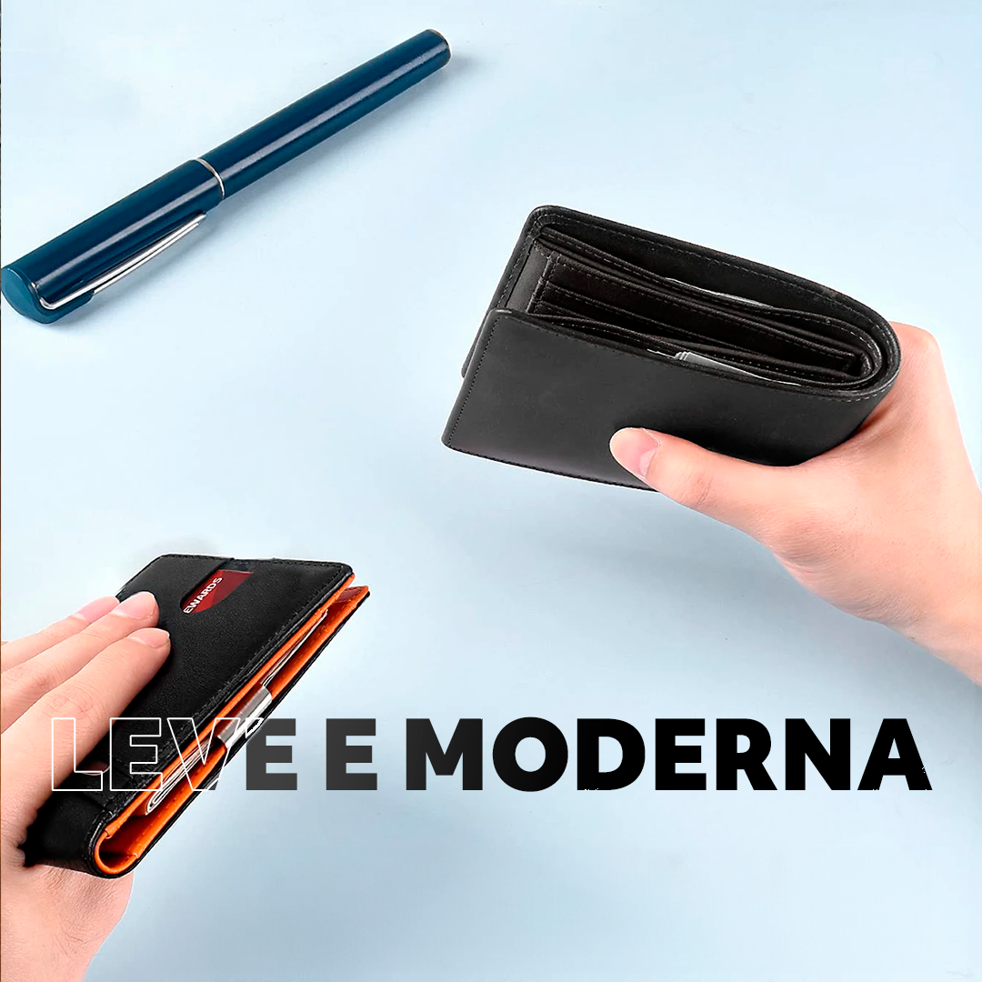 Carteira Masculina Power Elite® - Carteira Anti-Furto Carbono - Patago