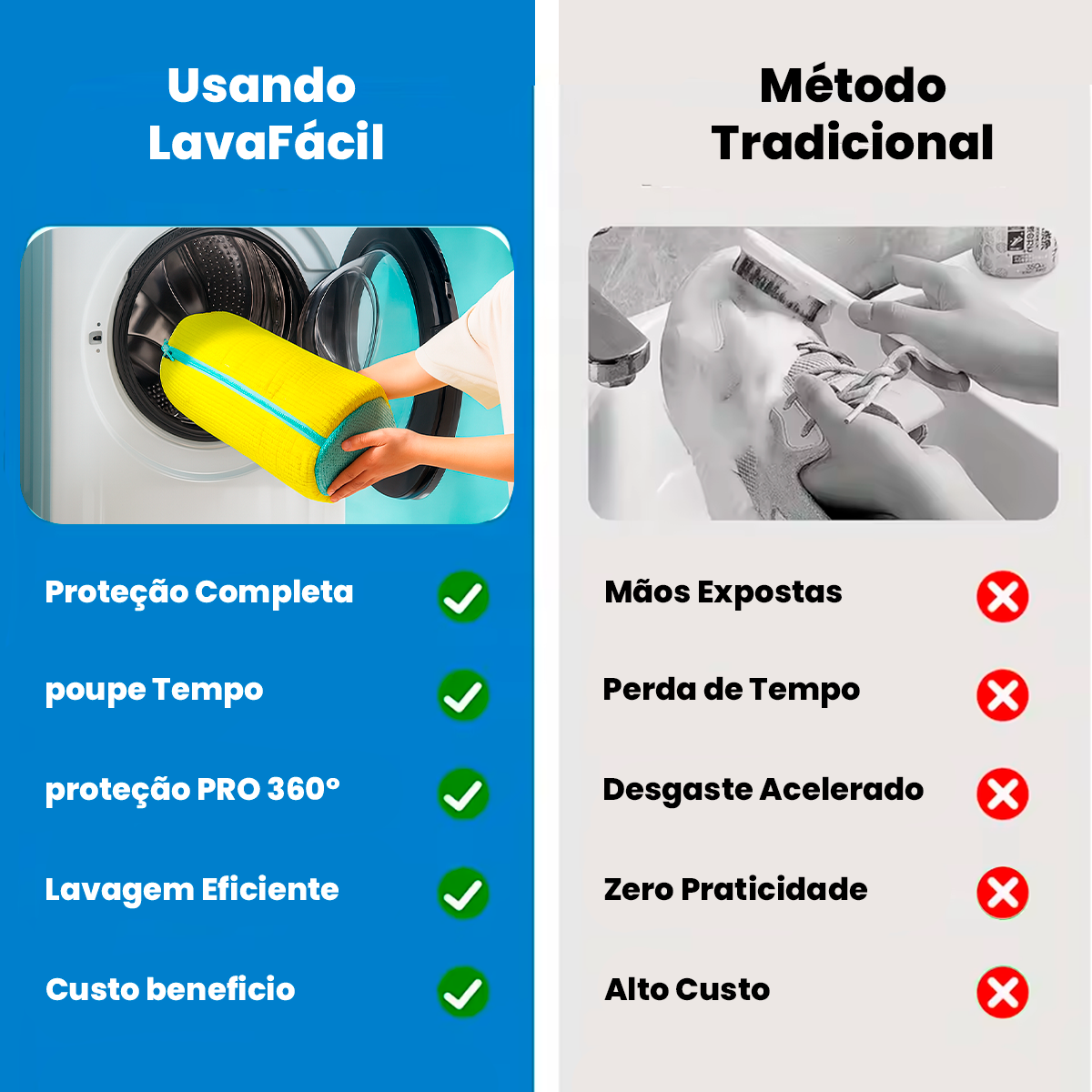 Lavafácil Bolsa Lavagem De Tênis Ideal Para Máquina