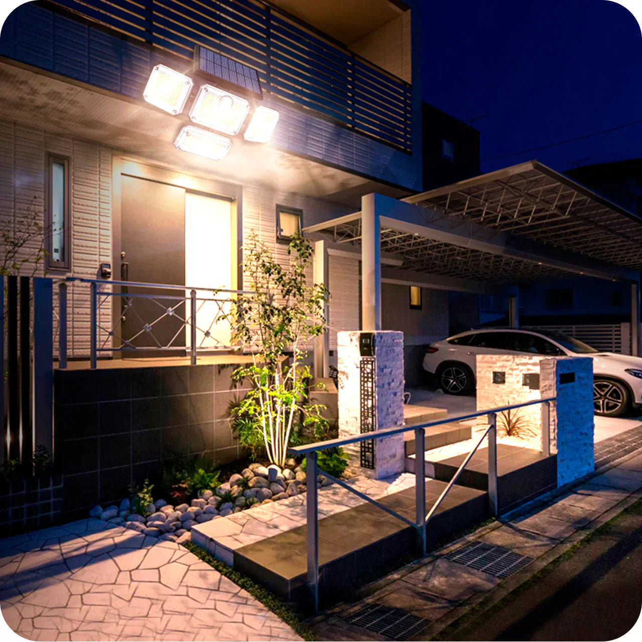Refletor Led Solar Com 3 Cabeças 800W EcoLight - Patago