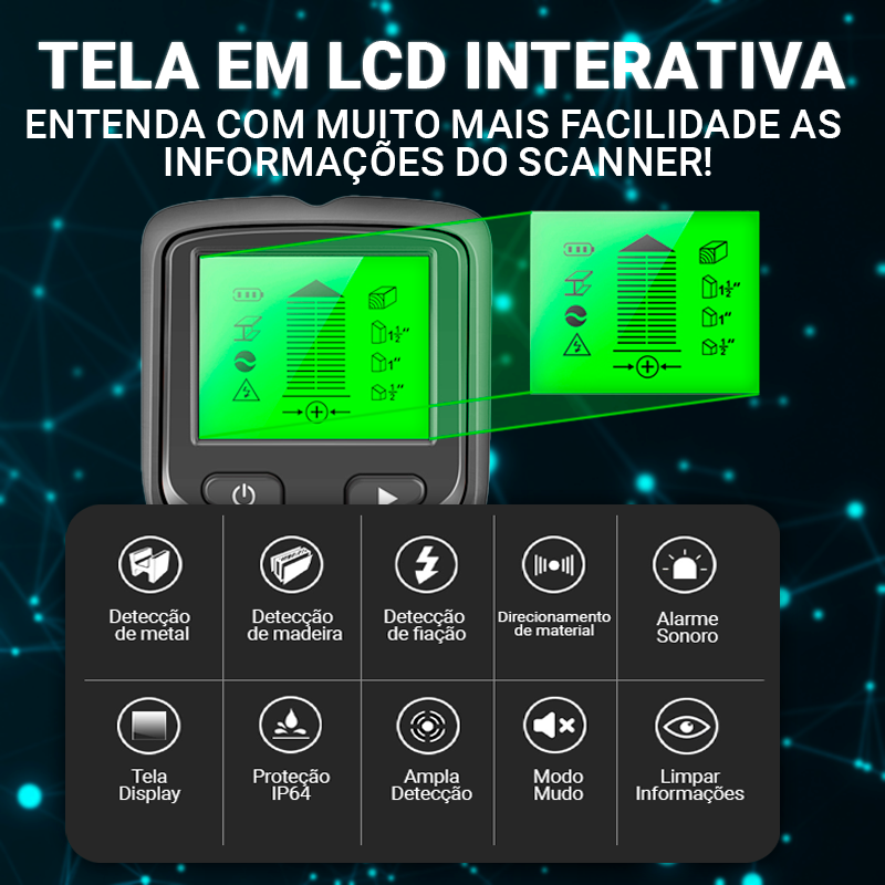 Scanner Profissional de Parede Para Metais Cano PVC Madeira e Fiação - Patago
