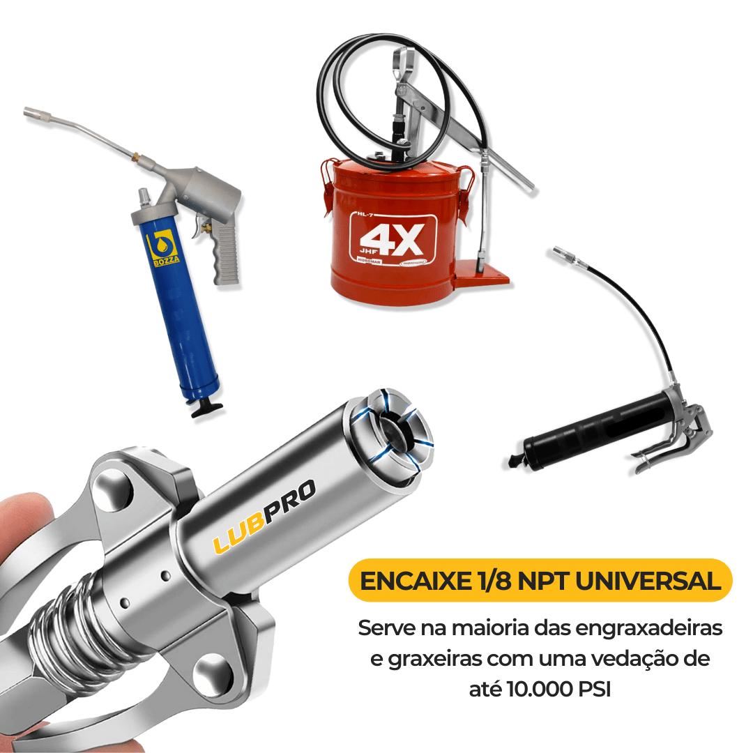 Acoplador de Graxa LubMax + Mangueira Extensora 30cm (BRINDE) - Patago