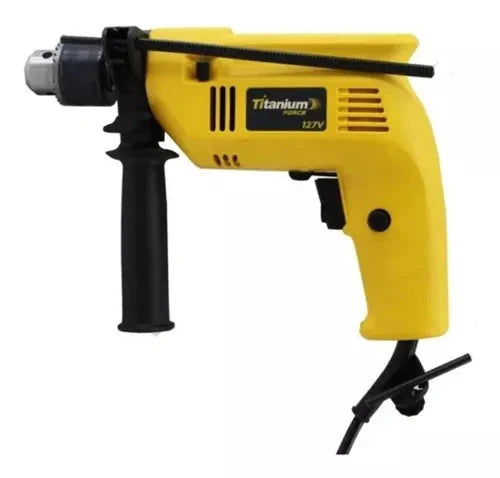 Furadeira Parafusadeira Impacto 1/2'' 500w Titanium + Brocas Cor Amarelo Voltagem 220v - Patago