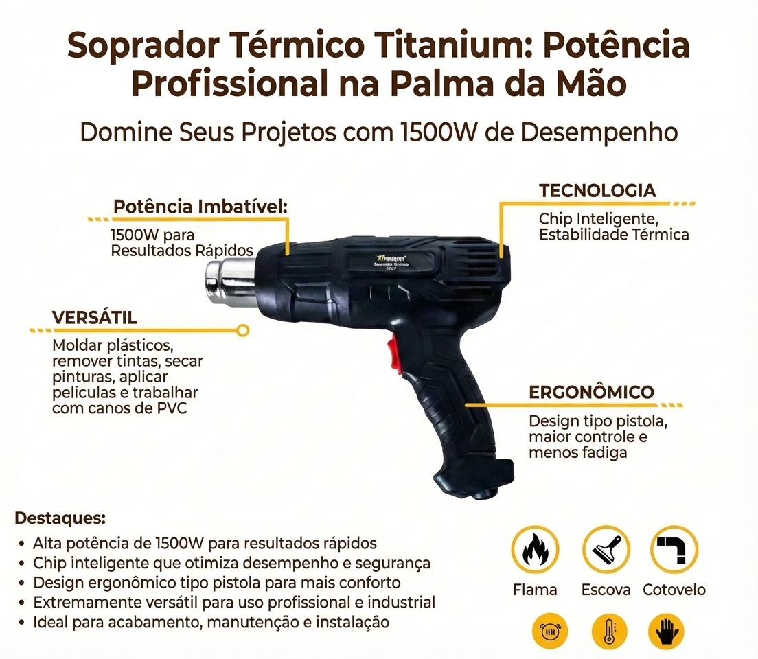 Soprador Térmico Titanium 1500w
