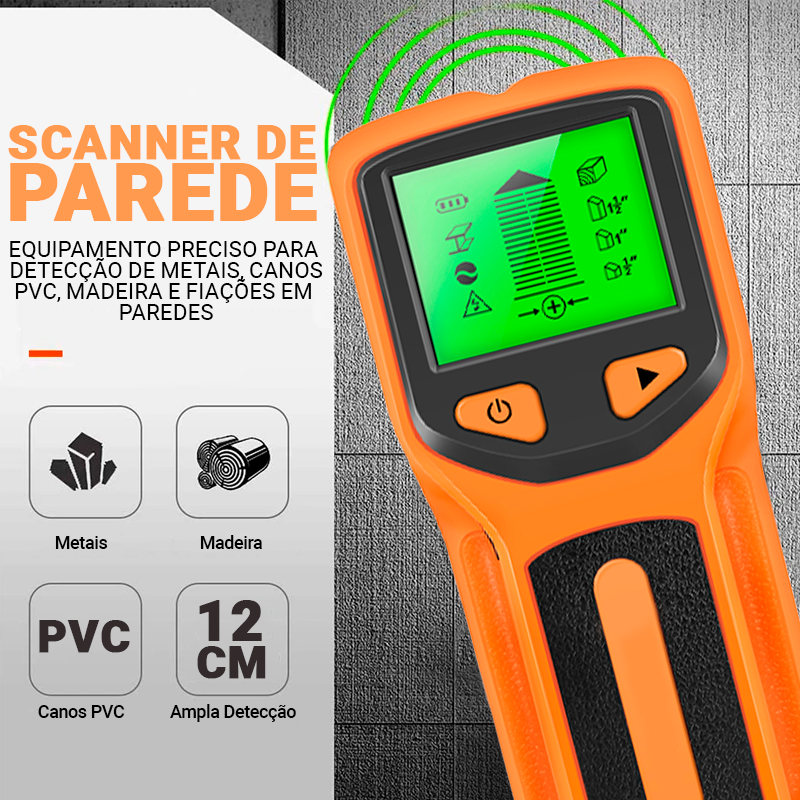 Scanner Profissional de Parede Para Metais Cano PVC Madeira e Fiação - Patago