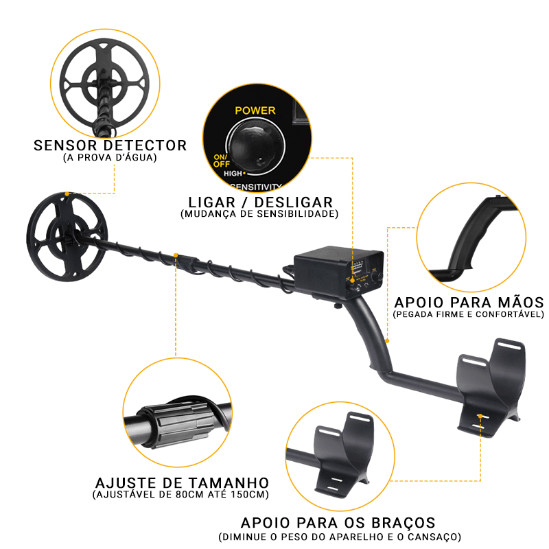 Detector de Metais e Pedra Preciosas Magnético Profissional - Patago