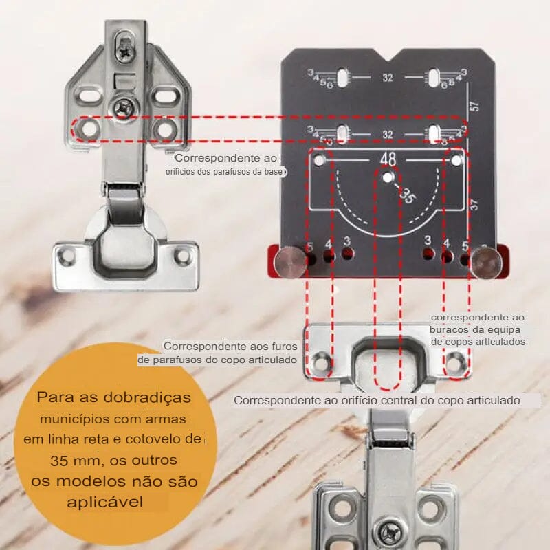 Kit furação de dobradiças 35 mm com broca limitadora - Patago