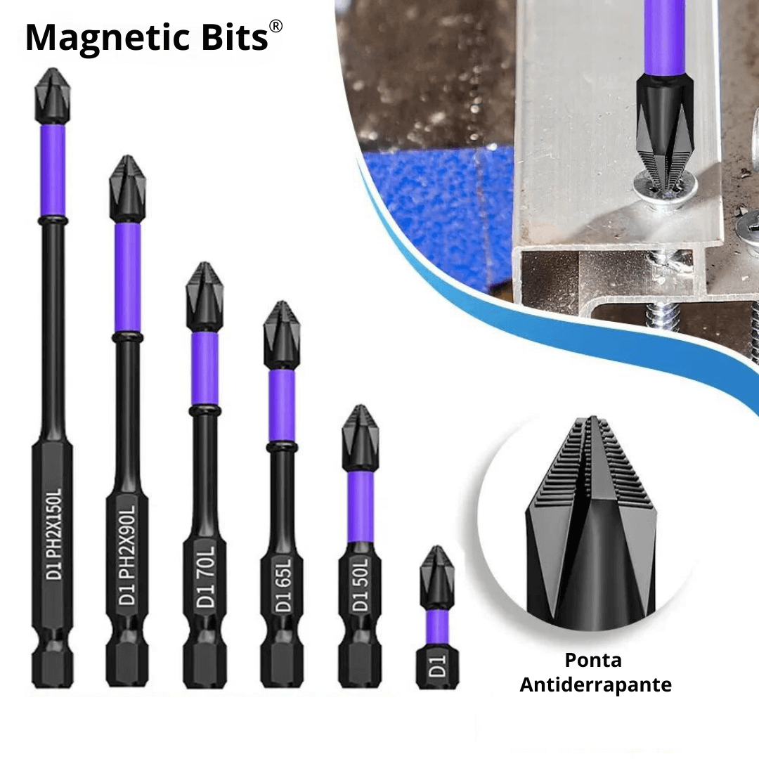 Kit Ponteira Magnéticas Antiderrapante - Magnetic Bits - Patago