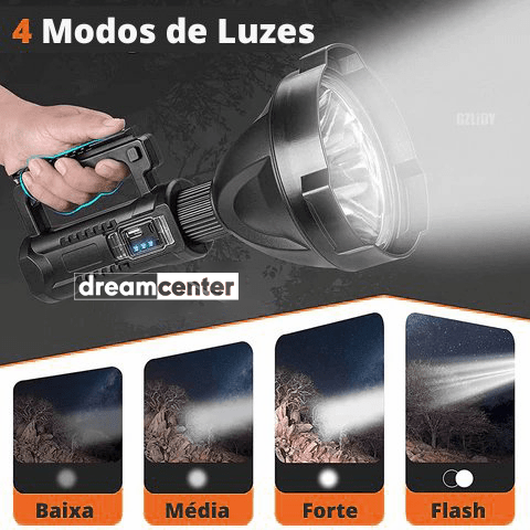 Lanterna Holofote Multifuncional de Led + Tripé de Brinde - Patago