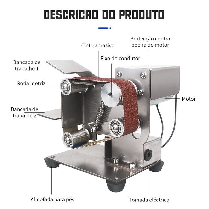 Lixadeira Elétrica Industrial 4 em 1 Turbo [ULTRA POTENTE] - Patago