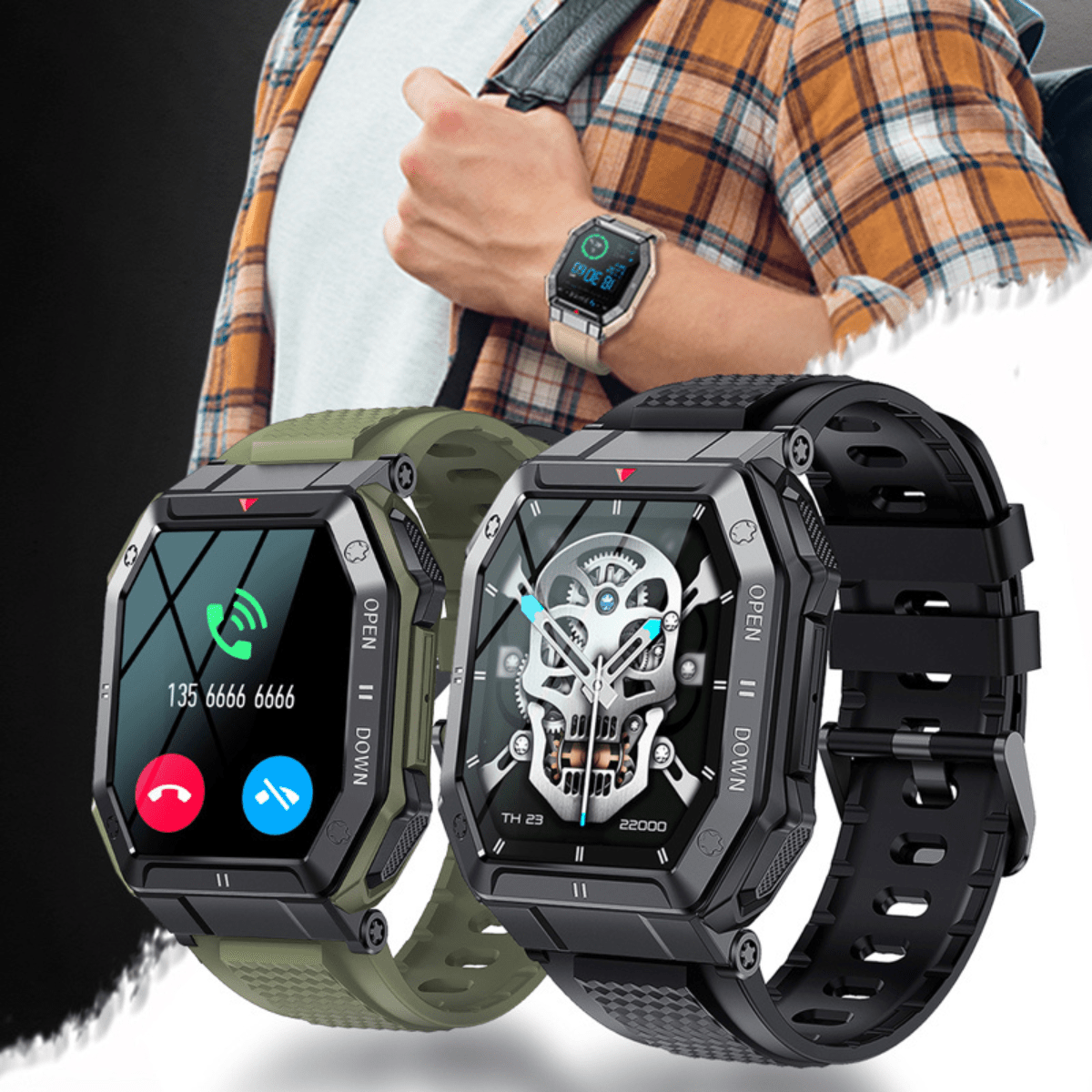 Smartwatch Tático Militar Skull - Patago